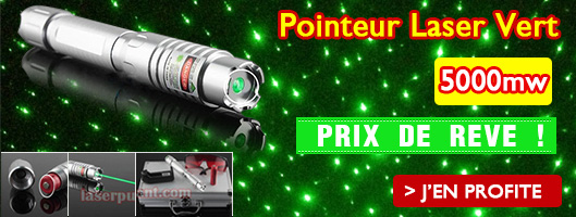 Pointeur Laser Vert Haute Puissance - Modèle INOX Dernier Cri - Batterie Incluse