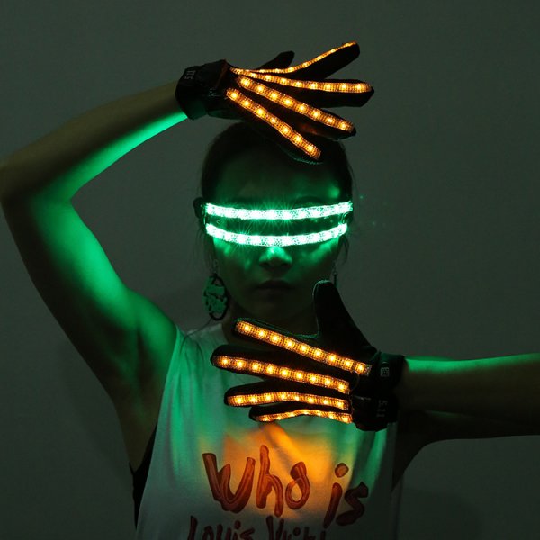 Gants et lunettes LED