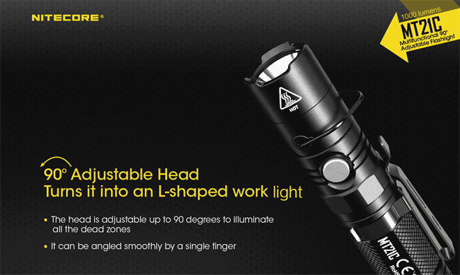 Nitecore MT21C - Lampe de poche 1000 lumens avec tête orientable