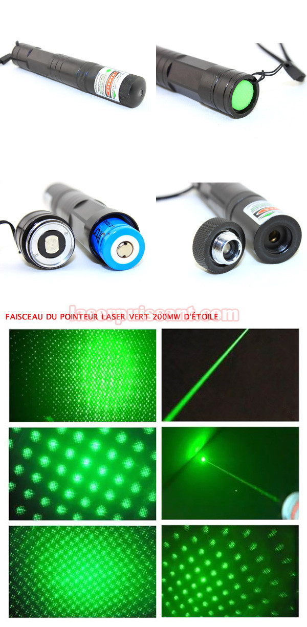 200mW Pointeur laser vert d'étoile