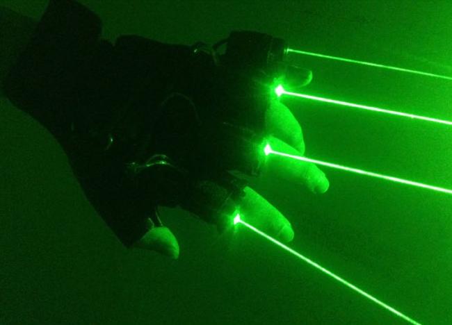 Gants laser vert 