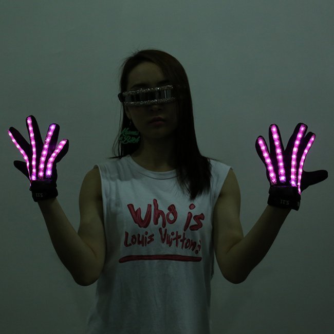 gant LED lumière violet