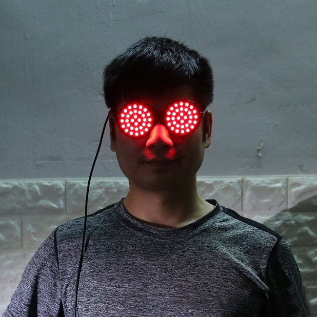 Couleurs LED changeant DJ lunettes luminescents brillant